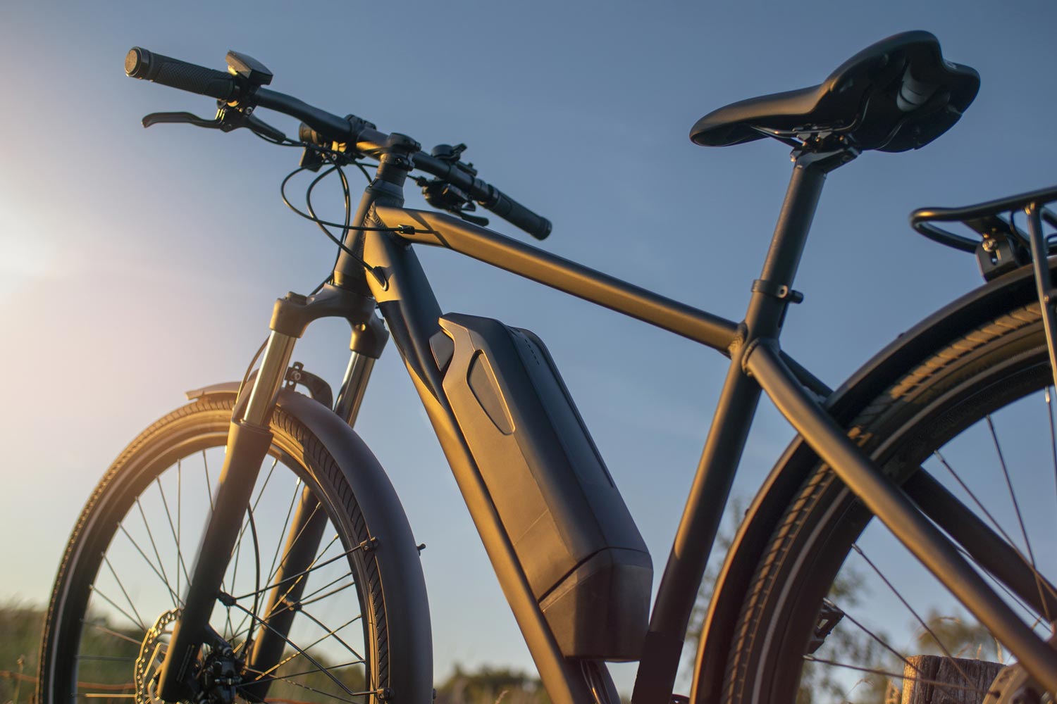 E-bike battery in the heat of the sun.