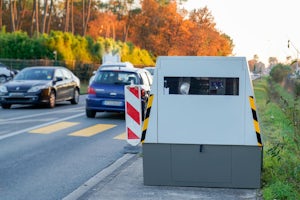Speed control camera on the road