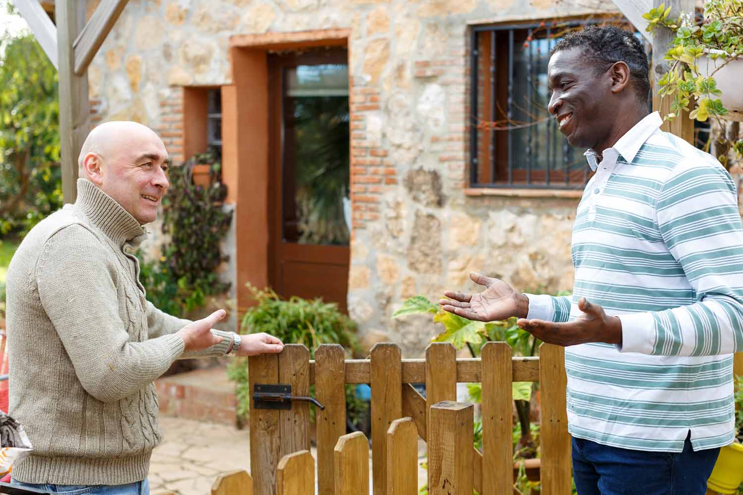 Two neighbours talking to each other