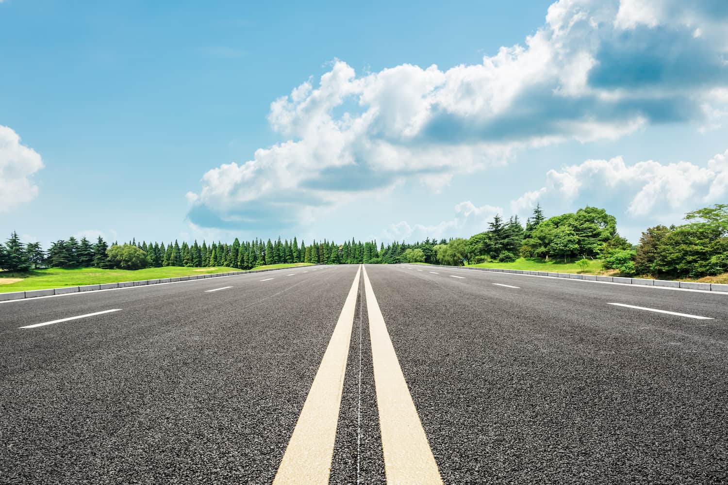 Closeup of a road and skyline