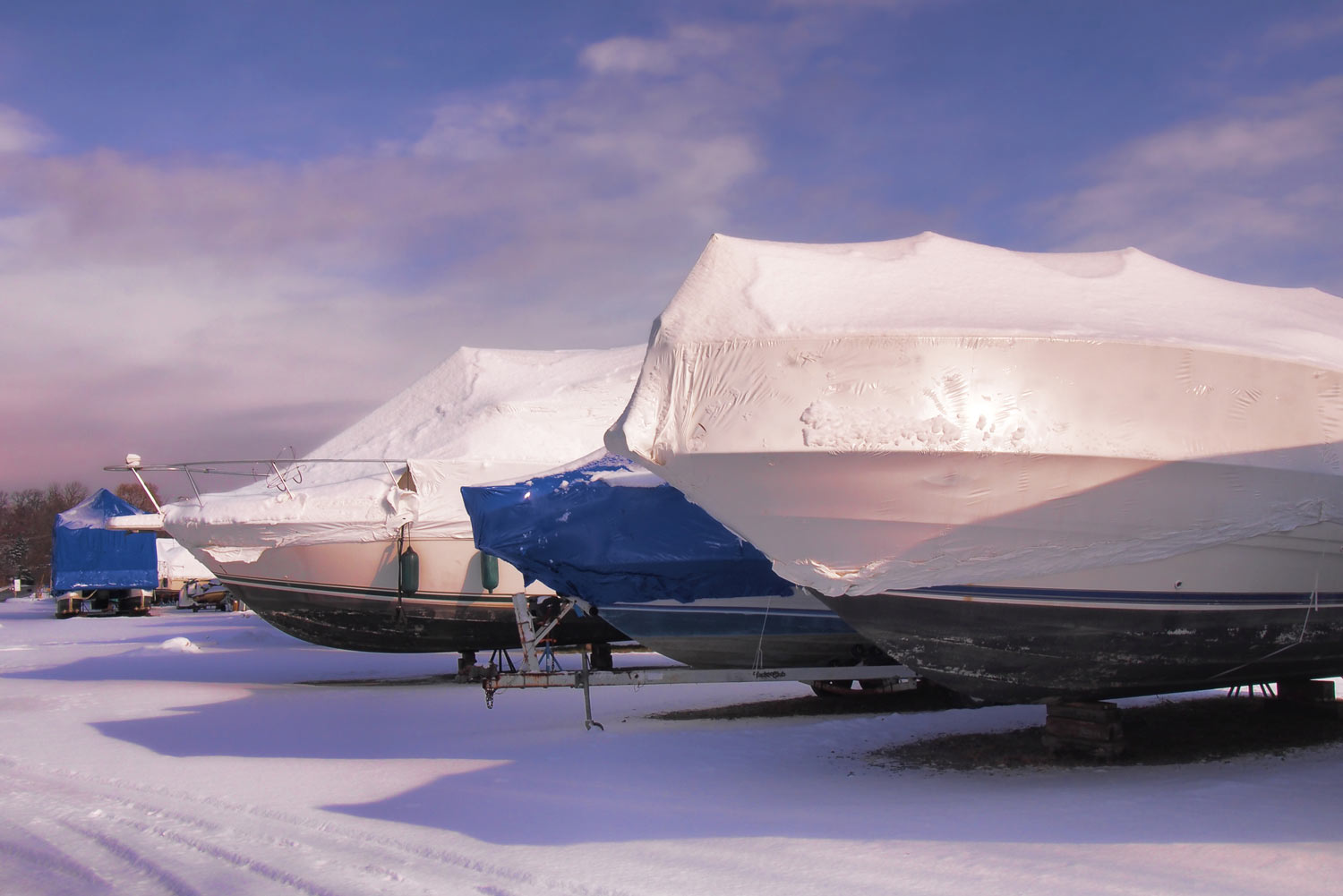 Marina in the off season of wintertime.